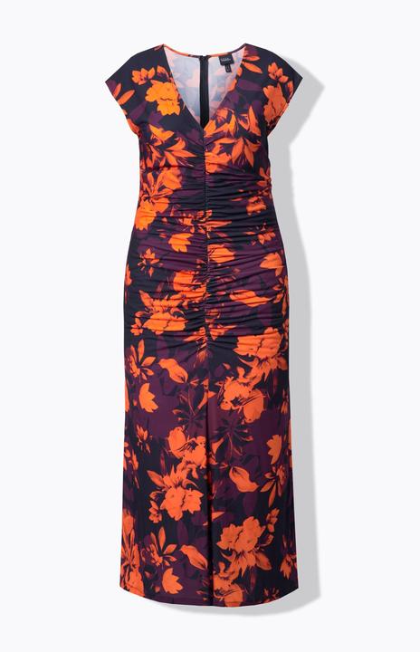 Image du produit Ulla Popken Robe maxi en jersey, coupe Slim et drapé devant (48)