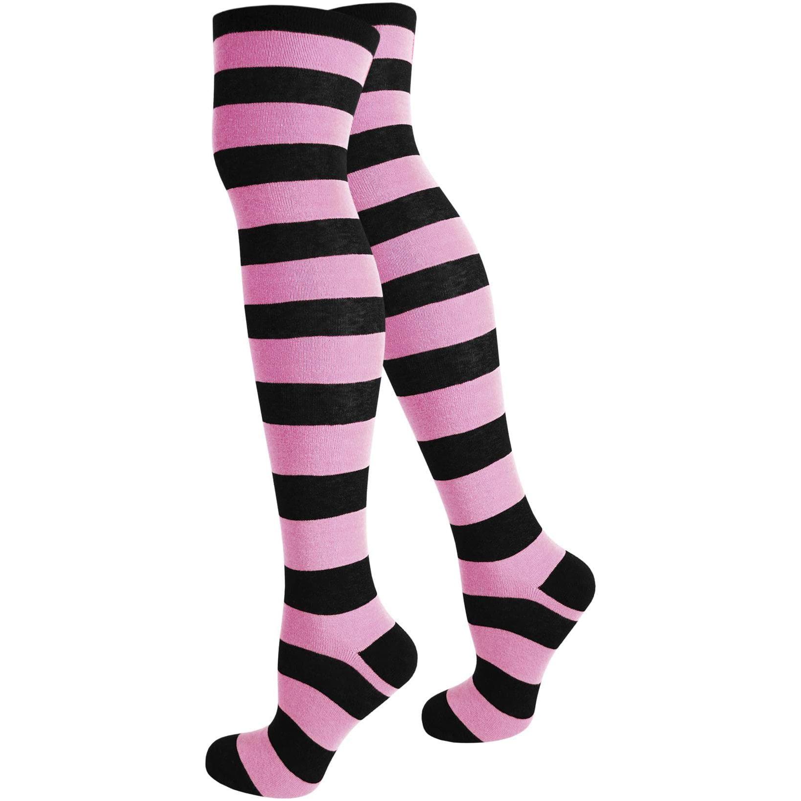 Normani, Herren, Socken, Overknees breite Ringel, Rosa, Schwarz, (Einzelpack, 36, 41)