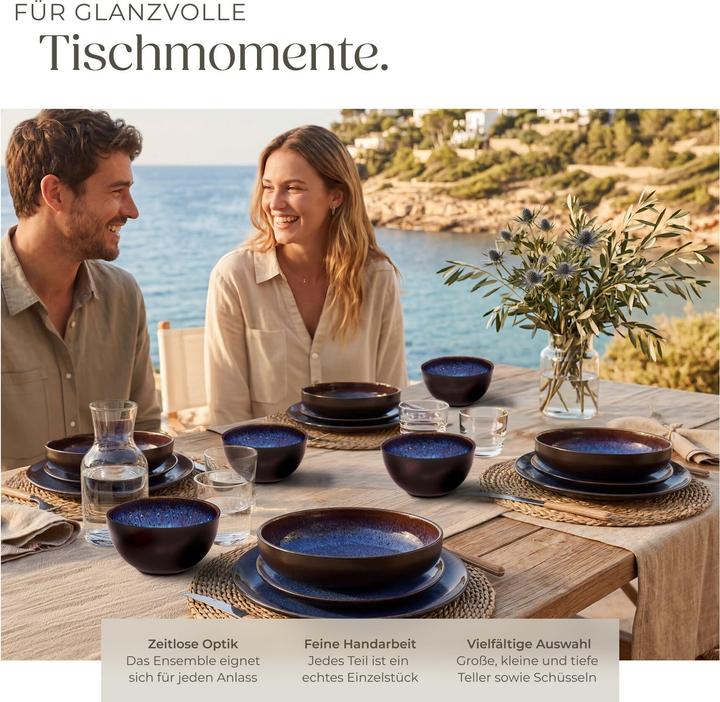 Actual product image tectake Mare tableware set in stoneware, for 6 people (24 pcs.)