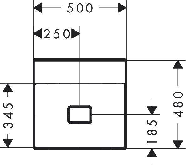 Actual product image hansgrohe Xevolos E hand-rinse basin, without overflow, 500x480mm, SmartClean, unpolished, with pop- (480 mm, 500 mm)