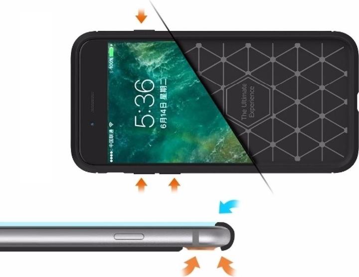 Produktbild Screenguard Apple iPhone 7 Hülle Carbon Brushed Soft TPU (Apple iPhone 7)