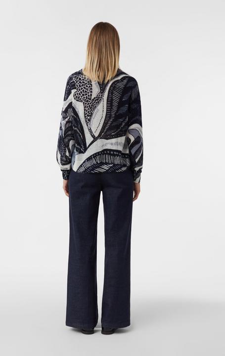 Produktbild Comma Strickpullover Wollmixpullover im Relaxed Fit mit All-over-Artwork (36)