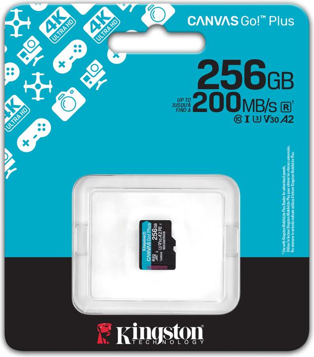 Produktbild Kingston Card Canvas Go Plus MicroSD 256GB (256 GB, microSDXC, U3, UHS-I)