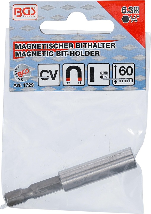Productafbeelding BGS Magnetische bithouder | Uitgang zeskantkop 6,3 mm (1/4") | 60 mm