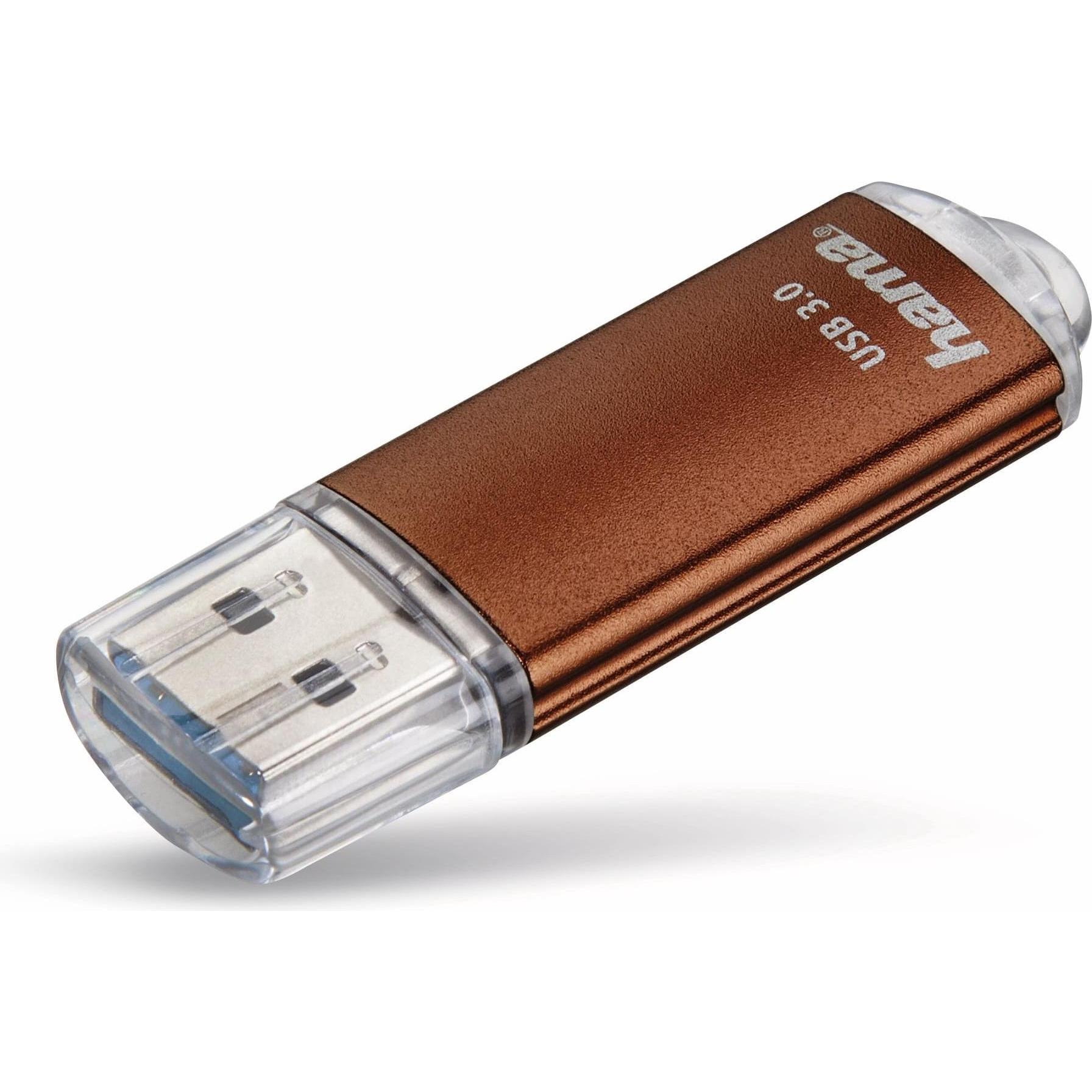 Hama FlashPen Laeta (64 GB, USB-A, USB 3.0), USB Stick, Braun