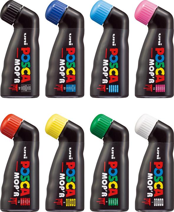 Productafbeelding Posca MOP'R knijpmarker PCM-22 8C - med 8 st. ass. farver (Veelkleurig, 19 mm, 8 x)