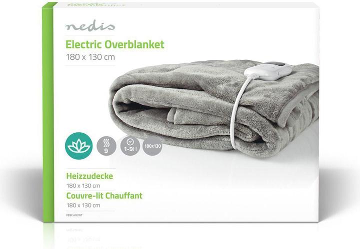 Immagine prodotto Nedis Copripiumino elettrico 1 persona 180 x 130 cm 9 impostazioni di calore lavabile overheatun (180 x 130 cm)