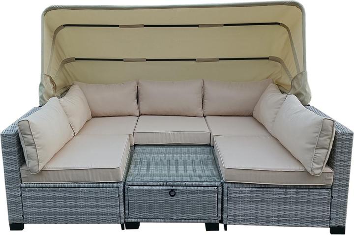 Actual product image HTI-Living Loungemöbel Grau/Beige 6-teiliges Set