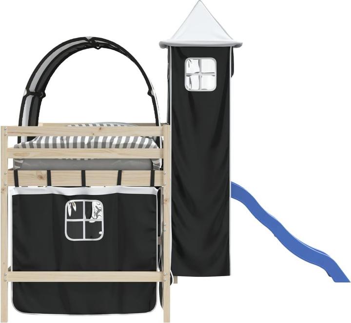 Actual product image vidaXL Curtains for loft bed with tunnel and tower White and