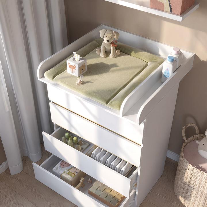 Produktbild VitaliSpa Wickelkommode Emmi, Weiss/Goldkraft Eiche, 80 x 111.7 cm mit 4 Schubladen