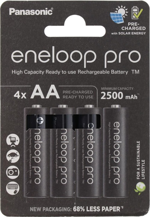 Produktbild AccuCell 4x Sanyo Eneloop XX HR-3UWX 2500mA, Schnelladegerät LCD-Display (4 Stk., AA, 3000 mAh, Ladegerät inkl. Akku)