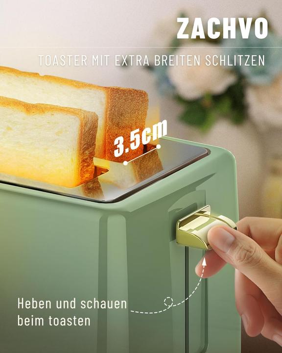 Produktbild Zachvo 2 Scheiben Toaster mit Brötchenaufsatz und LED-Display