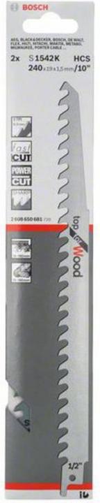 Image du produit Bosch Professional Zubehör Lame de scie sabre S 1542 K, Top for Wood, pack de 2