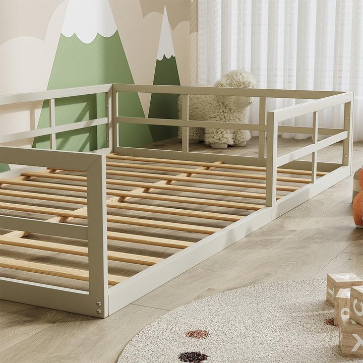 Immagine prodotto VitaliSpa Bodenbett aus Metall Minno, Greige, 205 x 125 cm ohne Matratze (120 x 200 cm)