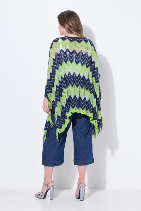 Immagine prodotto Miamoda Poncho, oversized, Zackenstrick mit Glitzer (42, 44, 46, 48)