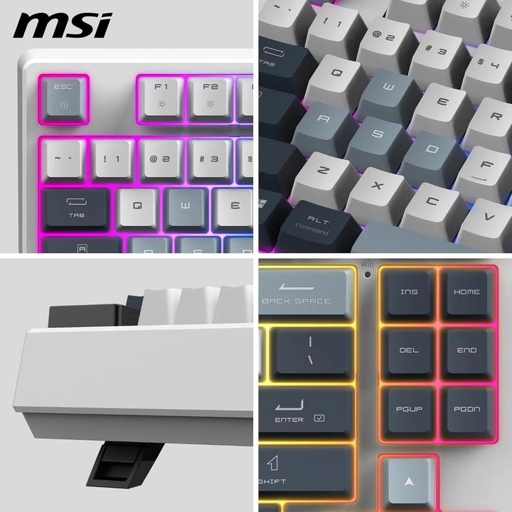 Actual product image MSI FORGE GK600 TKL W SKY FR (FR, Cable, Wireless)
