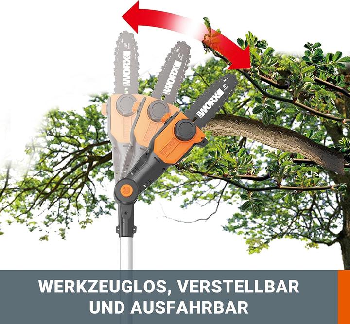 Immagine prodotto Worx Nitro WG325E AkkuAstkettensäge auf Teleskopschaft2Ah 20V (Sega a catena a batteria)