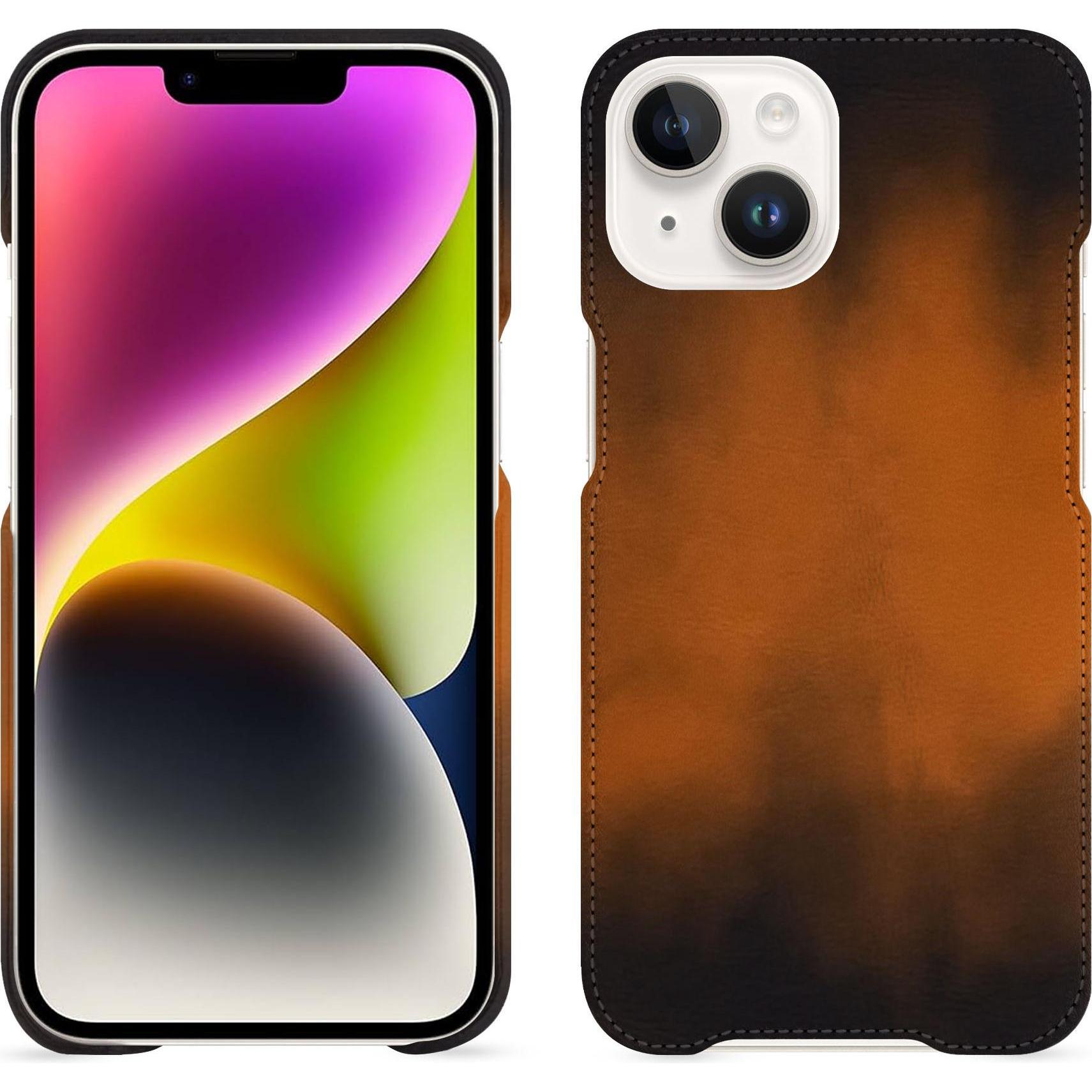 Thumbnail - Noreve Lederschutzhülle (Apple iPhone 15 Plus), Smartphone Hülle, Braun