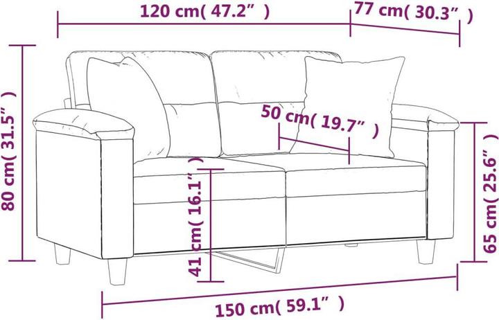 Produktbild vidaXL 2-Sitzer-Sofa (2-Sitzer)