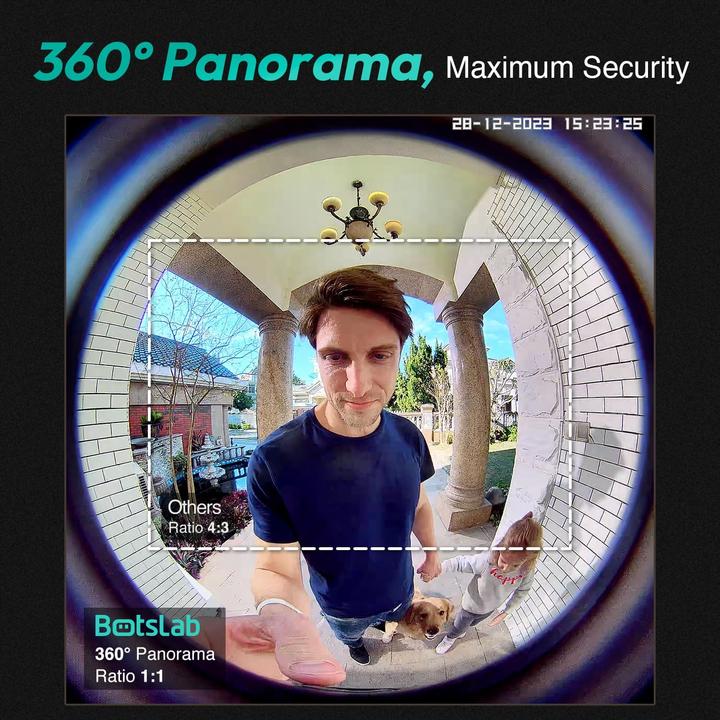 Immagine prodotto Botslab Campanello video, capacità 6400mAh, visione grandangolare a 180°, memoria interna 32G, rilevamento (WiFi)