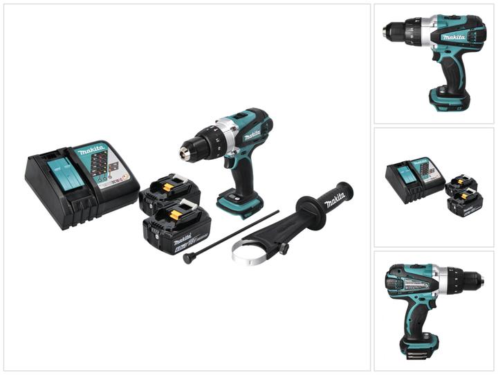 Produktbild Makita DHP 458 RG Akku Schlagbohrschrauber 18 V 91 Nm + 2x Akku 6,0 Ah + Ladegerät
