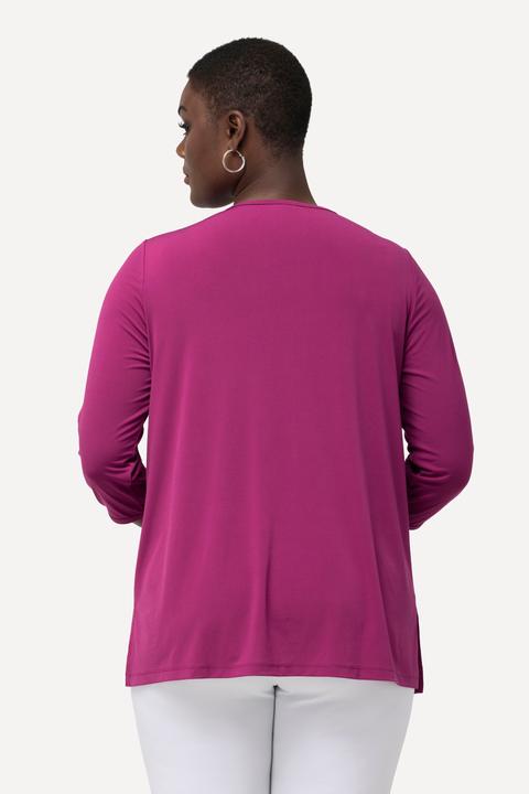 Immagine prodotto Ulla Popken Maglia con taglio svasato, applicazioni, aperture, scollo a girocollo e maniche a 3/4 (50, 52)