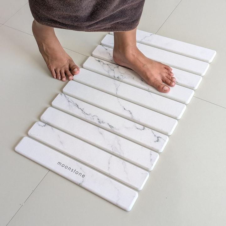 Produktbild Moonstone Badematte Melipa nebelgrau aus Kieselgur (60 x 36 cm)