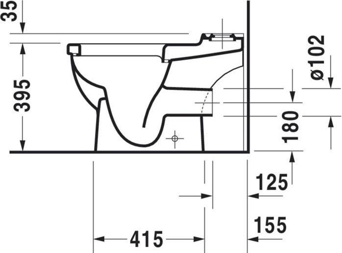 Produktbild Duravit Stand-WC-Kombination STARCK 3 ti. 360x655mm Ab se Ab waagerecht weiss