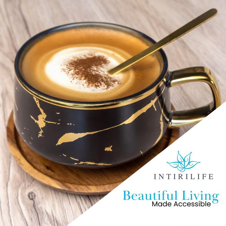 Produktbild Intirilife Teetasse mit Holz Untersetzer (200 ml, 2x)