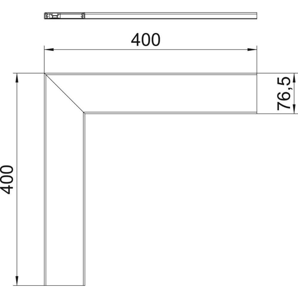 Thumbnail - OBO Bettermann, Leitungsführung, OBO GA-OTFRW Oberteil Flachwinkel 400x80 Alu reinweiss RAL90 (40 cm)