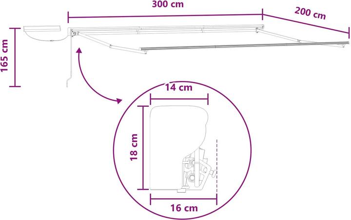 Produktbild vidaXL Elektrische ausziehbare Markise (2 m)