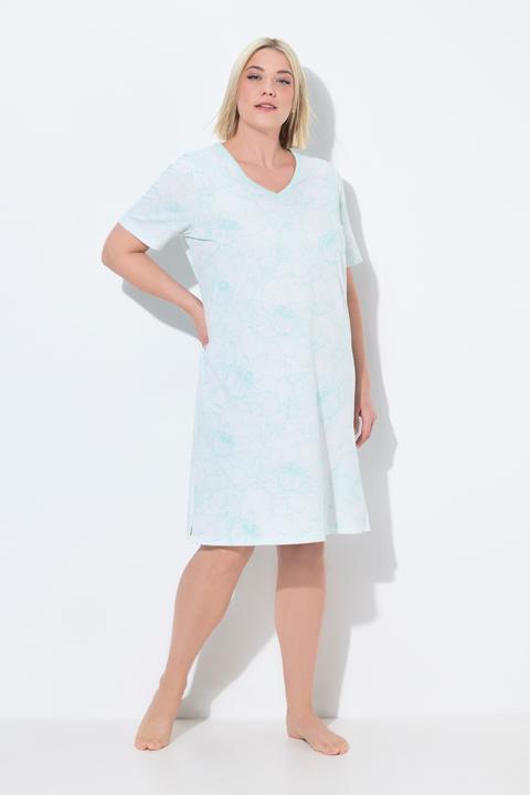 Image du produit Ulla Popken Grands t-shirts en lot de 2, avec fleurs. Décolleté en V, manches courtes. (46, 48)