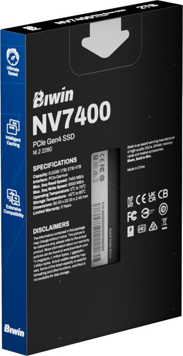 Productafbeelding Biwin Semiconductor Black Opal NV7400 (2000 GB, M.2 2280)