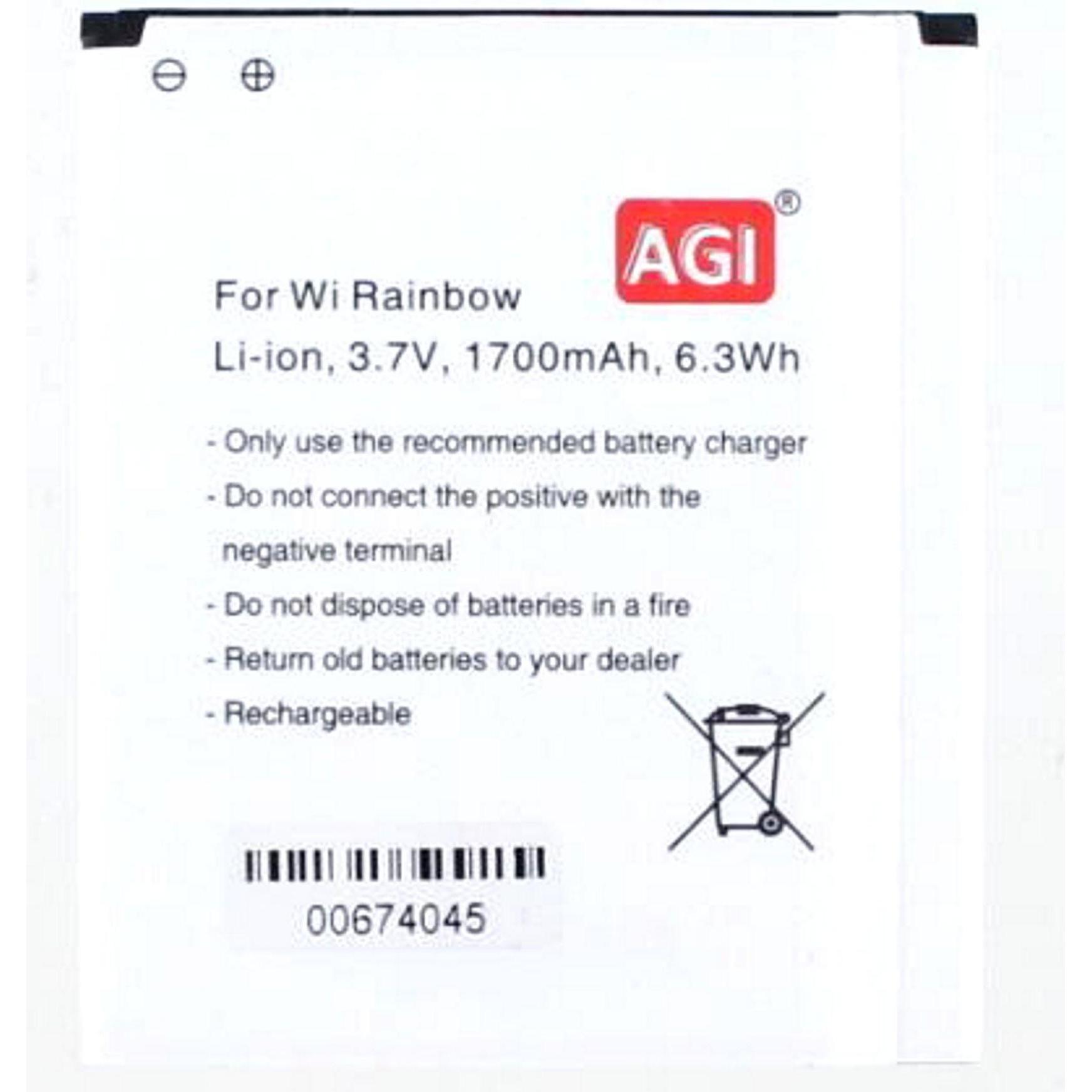 AGI 67029 - Akku - Wiko - Schwarz - Lithium-Ion (Li-Ion) - 1700 mAh - 3,7 V, Smartphone Akku