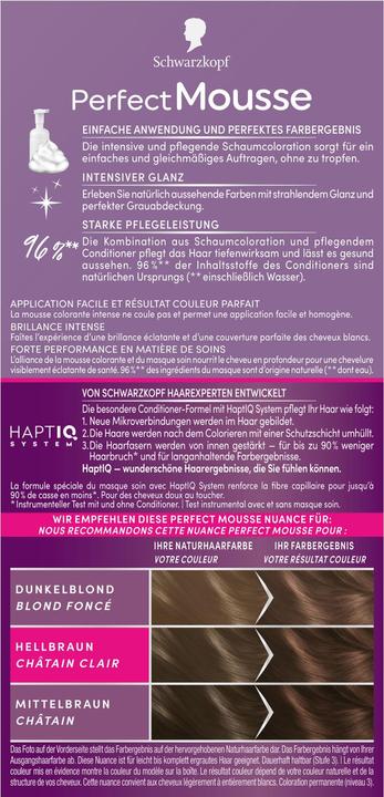 Immagine prodotto Schwarzkopf Perfect Mousse Colorazione della schiuma (600 marrone chiaro)