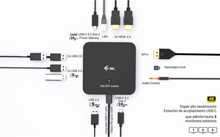 Produktbild i-tec USB-C 1XDP 2X HDMI DOCK (USB-C, 12 Ports)