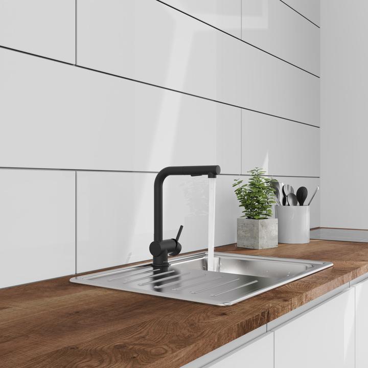 Produktbild Schütte Wasserhahn Küche PARMA Spültischarmatur Schwarz matt Brause Ausziehbar Schwenkbar 21013/AE