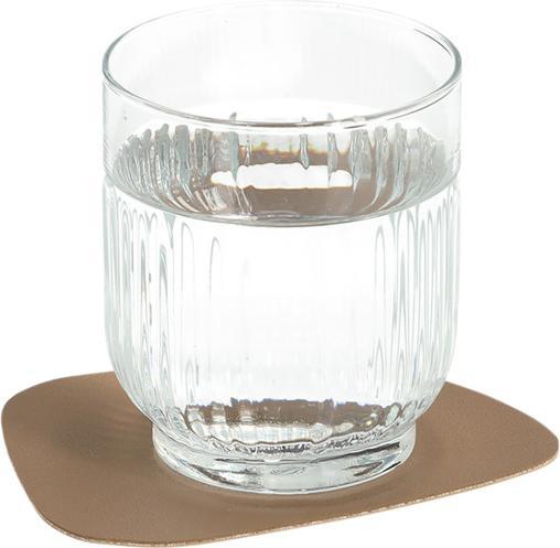 Actual product image Zeller Present Glasuntersetzer-Set Kunstleder 2-farbig 4-teilig 10x12 cm (4x, Glass coaster)