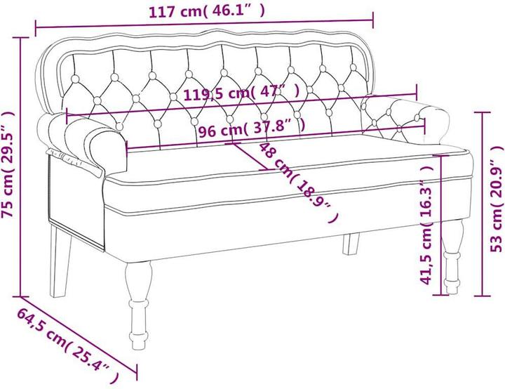 Produktbild vidaXL Bank (119.50 cm)