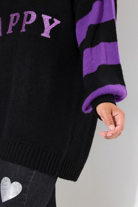 Produktbild Angel of Style Pullover, oversized, HAPPY, Ringel-Ärmel (50, 52)