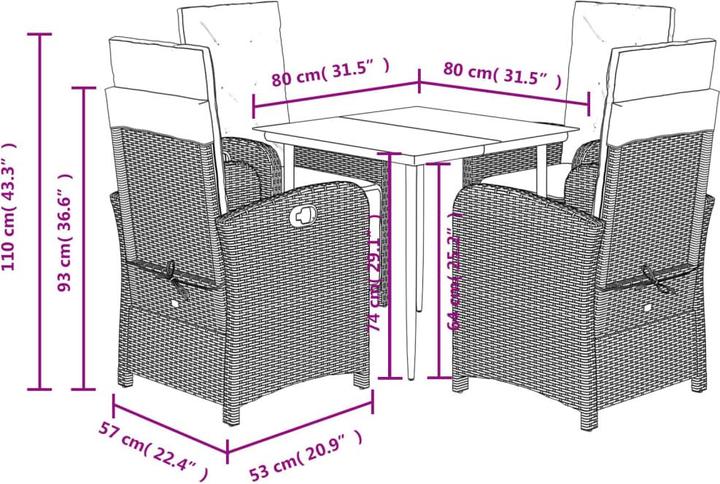 Produktbild vidaXL Garten Essgruppe