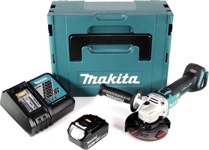 Actual product image Makita DGA 504 RF1J 18 V Li-Ion Cordless Angle Grinder 125 mm Brushless + MakPac Carry Case + 1x Bat (125 mm)