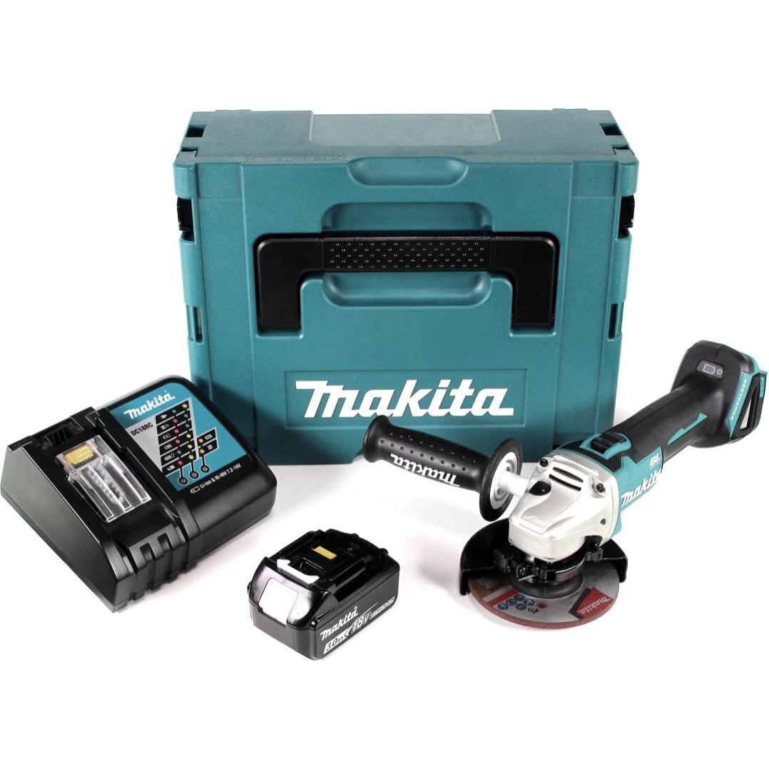 Thumbnail - Makita, Winkelschleifer, DGA 504 RF1J Akku Winkelschleifer 18V 125mm Brushless + 1x Akku 3,0Ah + Ladegerät + Makpac (125...