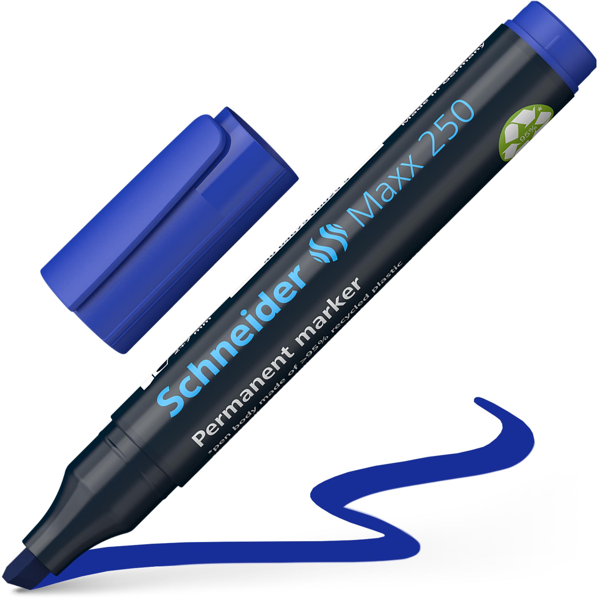 Thumbnail - Schneider, Marker, Permanentmarker Maxx 250 Strichstärke: 2-7 mm Schreibfarbe: blau (Tiefblau, 7 mm, 1 x)
