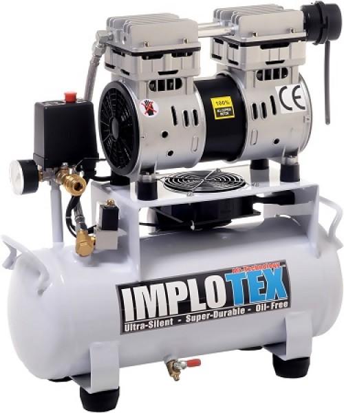 Immagine prodotto Implotex - Flüsterkompressor 850W, 14L, 55dB leise, ölfrei Compressor inkl. Ausblaspistole und Druc (8 bar, 14 l)