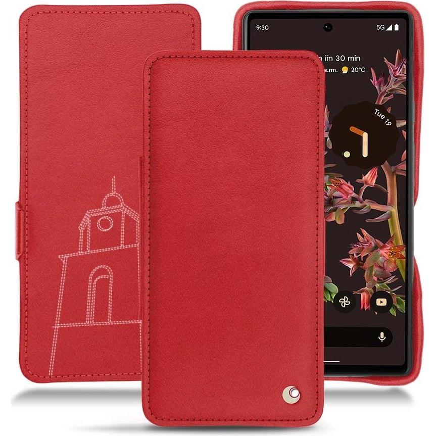 Noreve Lederschutzhülle horizontal (Google Pixel 6), Smartphone Hülle, Rot