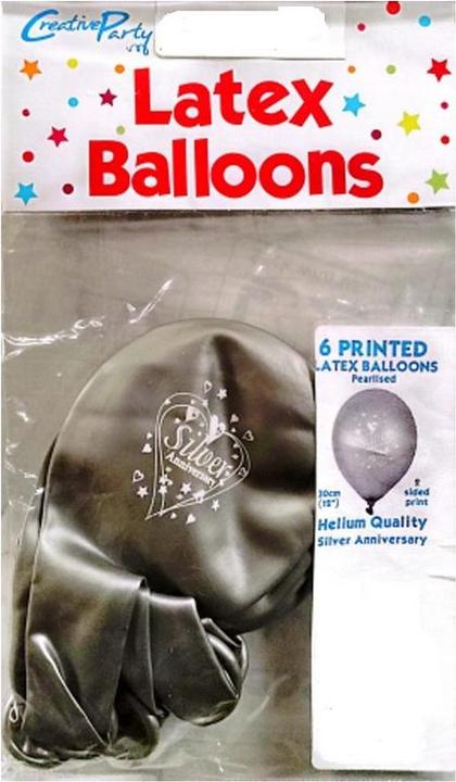 Produktbild Creative Party PerlmuttEffekt Ballons Latex SilberHochzeit 6erPack