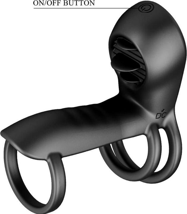 Actual product image Baile Pretty Love - Jammy Penis Sling 12 Vibration And Lick Settings Rechargeable Silicone