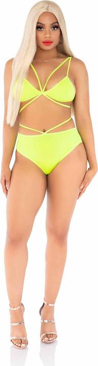 Actual product image Leg Avenue Top & Panties Yellow With Straps (One size)