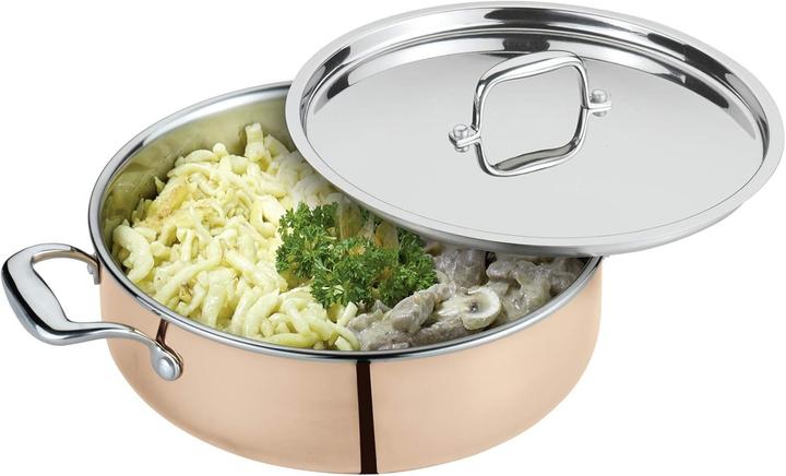 Actual product image Spring Roasting pot low with lid (Casserole + stew pot, Copper, Stainless steel, 24 x 10.50 cm)